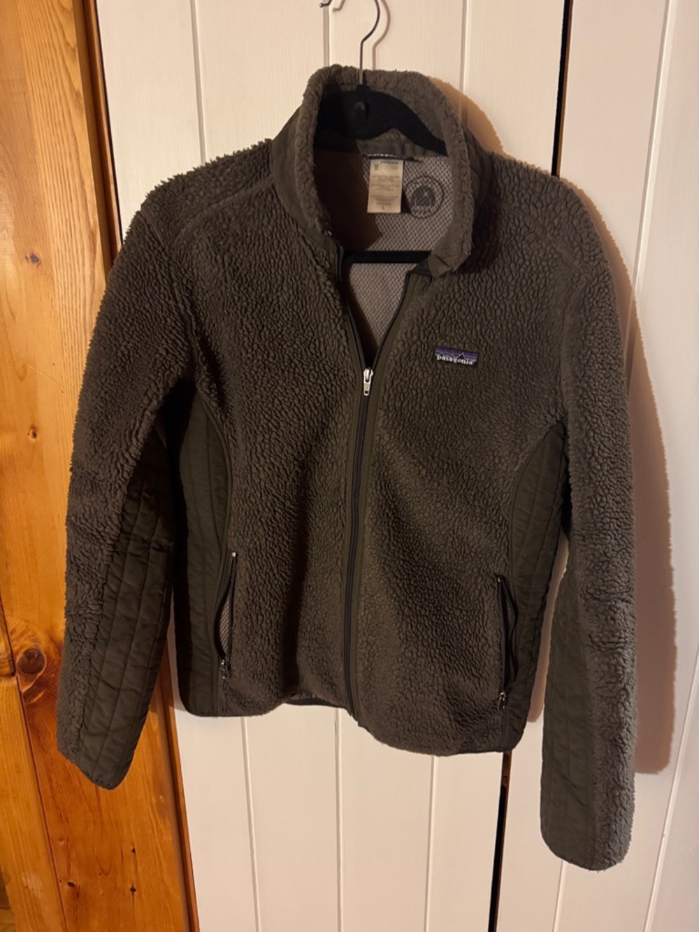 Retro-x Patagonia Synchilla Olive Green Sherpa Puffer Jacket Women’s